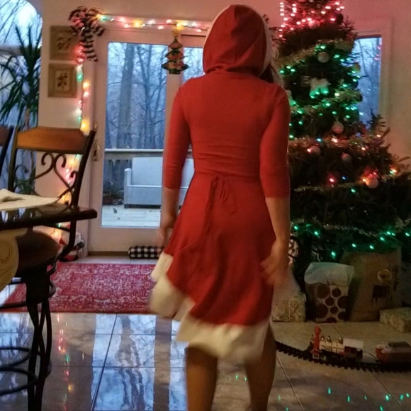 Mrs. Claus dress, sz Small, stretchy - Picture 3 of 3